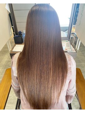 クレヨン ケース(Crayon case) 艶感ストレート×グラデーションブラウン大人可愛いロング