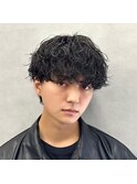 波巻きパーマ メンズヘア