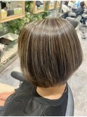 【相模大野カラー】ハイライト立体感ショートボブ