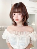 ・イメチェンピンクベージュアンブレラカラー前髪クールショート