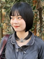ラミエバイメルト 下北沢(lamie by melt) 花田ミニボブ切りっぱなしボブ黒髪タッセルボブ下北沢韓国顔周り