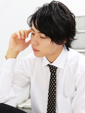 アフロート ディル(AFLOAT D'L) 好印象メンズパーマ爽やかビジネス人気◎ミディアムスーツ髪型