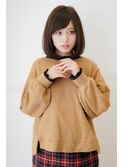 大人ガーリー チョコレート プリカール 小顔 丸みショートボブ