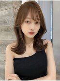 表参道＊シースルーバング 可愛いくびれヘア 斜め前髪 長め前髪