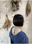 人気の切っぱなしボブ　黒髪ボブ　