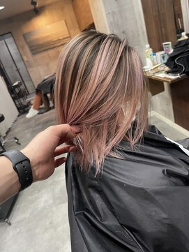 ラフ(LAFF) #バレイヤージュ#グレージュカラー#ボブウルフ#ココアベージュ