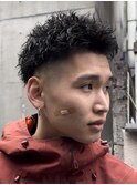 短髪ツイストスパイラルパーマスパイキーショートパーマメンズ