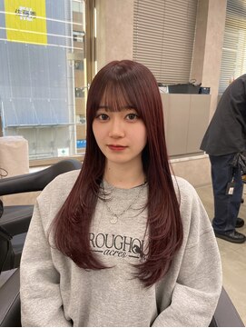 アイズ 横浜(IS) 横浜/mikiya指名/レイヤーカット/チェリーレッド