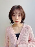 大人ショートボブ前髪ありひし形ショート丸顔絶壁K20250207