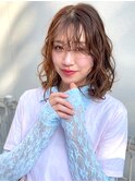 ブラウンベージュ レイヤーカット ブリーチなしダブルカラー