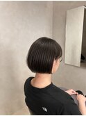 ミニボブ×暗髪カラー