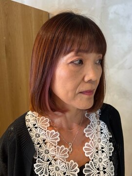 キリ 逗子(kiri) 逗子葉山インナーカラーピンクワンレンボブケアブリーチ前髪M268