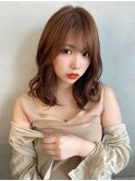 #セピアグレージュ#ミディウェーブ