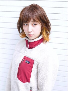 ウィーブス セタガヤ(weaves -SETAGAYA-) オレンジイヤリングカラー×韓国風エギョモリ