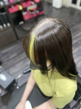 ミミック (mimic) 【派手髪】inner＆point pastel yellow【インナーカラー 】