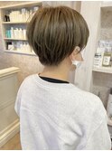 福山市美容室Caary マッシュショート オリーブアッシュ