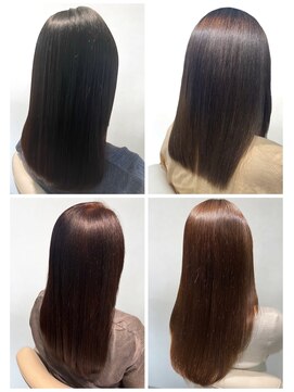 美容室フルール ★縮毛矯正ロング♪コスメストレート髪質改善ココアベージュ