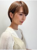 横顔美髪マッシュ切りっぱなしボブエアリーロングピンクブラウン