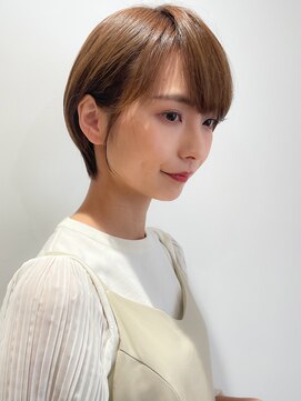 マイラ 銀座(myla) 横顔美髪マッシュ切りっぱなしボブエアリーロングピンクブラウン