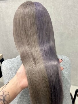 ロウル 渋谷(LOWRL) グレージュ×ラベンダー/ツートーンカラー