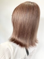 ガルボヘアー 桟橋店(garbo hair) ペールピンク ブリーチオンカラー ブリーチ2回 透明感カラー