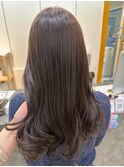 大人可愛いブリーチなし透明感カラーグレージュ
