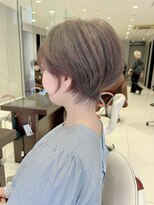 アース 栄店(HAIR&MAKE EARTH) earthショートレイヤーボブミルクティー丸みショートボブ
