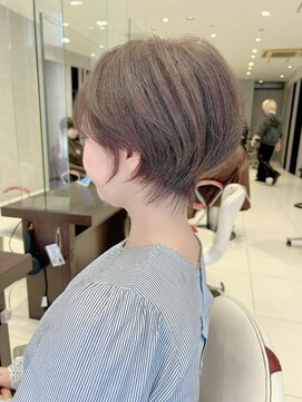 アース 栄店(HAIR&MAKE EARTH) earthショートレイヤーボブミルクティー丸みショートボブ