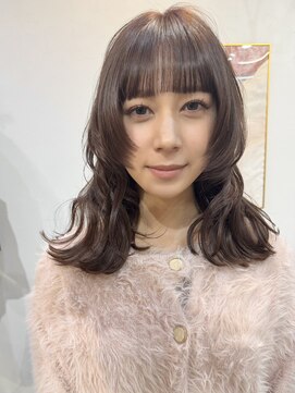 ムード(mood) グレージュ/ブリーチなしダブルカラー/レイヤーカット/ベージュ