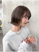 ボブ レイヤーカット 顔周り グレージュカラー 髪質改善