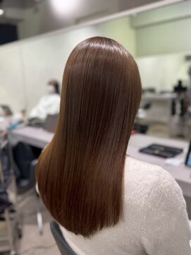 キュア 表参道(CURE) ブリーチなし/髪質改善/縮毛矯正/グレーブラウン/前髪表参道