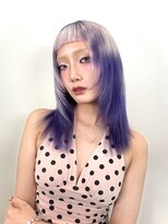 ヌル 原宿店(Null) オーダーメイド/ブリーチデザインカラー/ルーツカラー/姫ウルフ