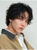 原宿メンズパーマルーズパーマシャドウパーマセンターパート緩め