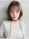 ダークパープルミルクブラウンワンホンレイヤー外ハネボブa