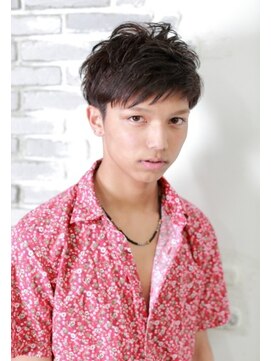 エスヘアー 名古屋 金山(es hair) 無造作マッシュメンズショート☆ツーブロックアッシュブラウン