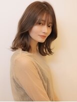アグ ヘアー エマ 二日市店(Agu hair emma) 《Agu hair》暗髪長めバング×サラ艶ロブ