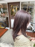 ラフなミディアムレイヤー ラベンダーカラー