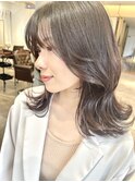 オンブレグレージュオリーブベージュくびれミディ大人美人