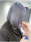 ハイトーンボブレイヤーカットブリーチダブルカラーベージュ韓国