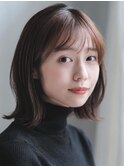 面長　四角　ベース　ミニウルフ　レイヤー　切りっぱなし　ボブ