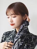 ブルー(BLUE)&nbsp;黒髪/ボブルフ/ネビージュ/韓国/ワンレン/盛岡/髪質改善/前髪