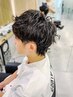 メンズカット+スパイラルパーマ,波巻きパーマ等　￥12500