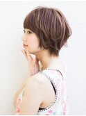 ショートボブ/ピンクベージュ/髪質改善/小顔カット
