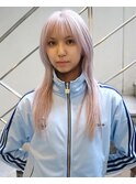 ホワイトラベンダーハイトーンカラーウルフカット