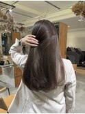 透明感ブラウンブリーチなしこっくり秋カラー