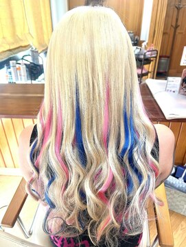 エクステ120g 青ピンクメッシュ