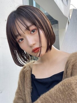 サンクマーケット 渋谷(cinq MARKET) 渋谷タッセルボブ切りっぱなしボブチョコレートブラウンカラー◆