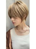ハイトーンショート/30代/40代/大人ショート面長丸顔【荒砂】