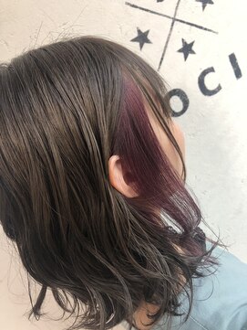 ヘアーアンドスパソシット(HAIR&SPA SOCIT) ミディアム×イヤリングカラー