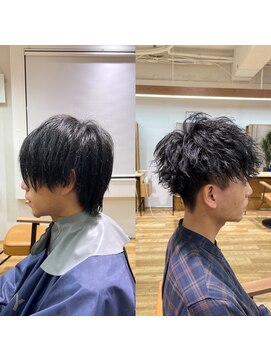 ネイビー(NAVY) 黒髪　ツイストスパイラル　グラデーション刈り上げ